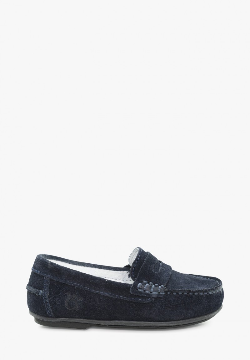 mocassin enfant bleu marine
